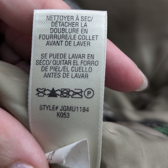 Juicy Couture Y2K Wool Plaid Coat with Faux Fur Collar Belted Gold Buttons Sz P - Picture 15 of 16